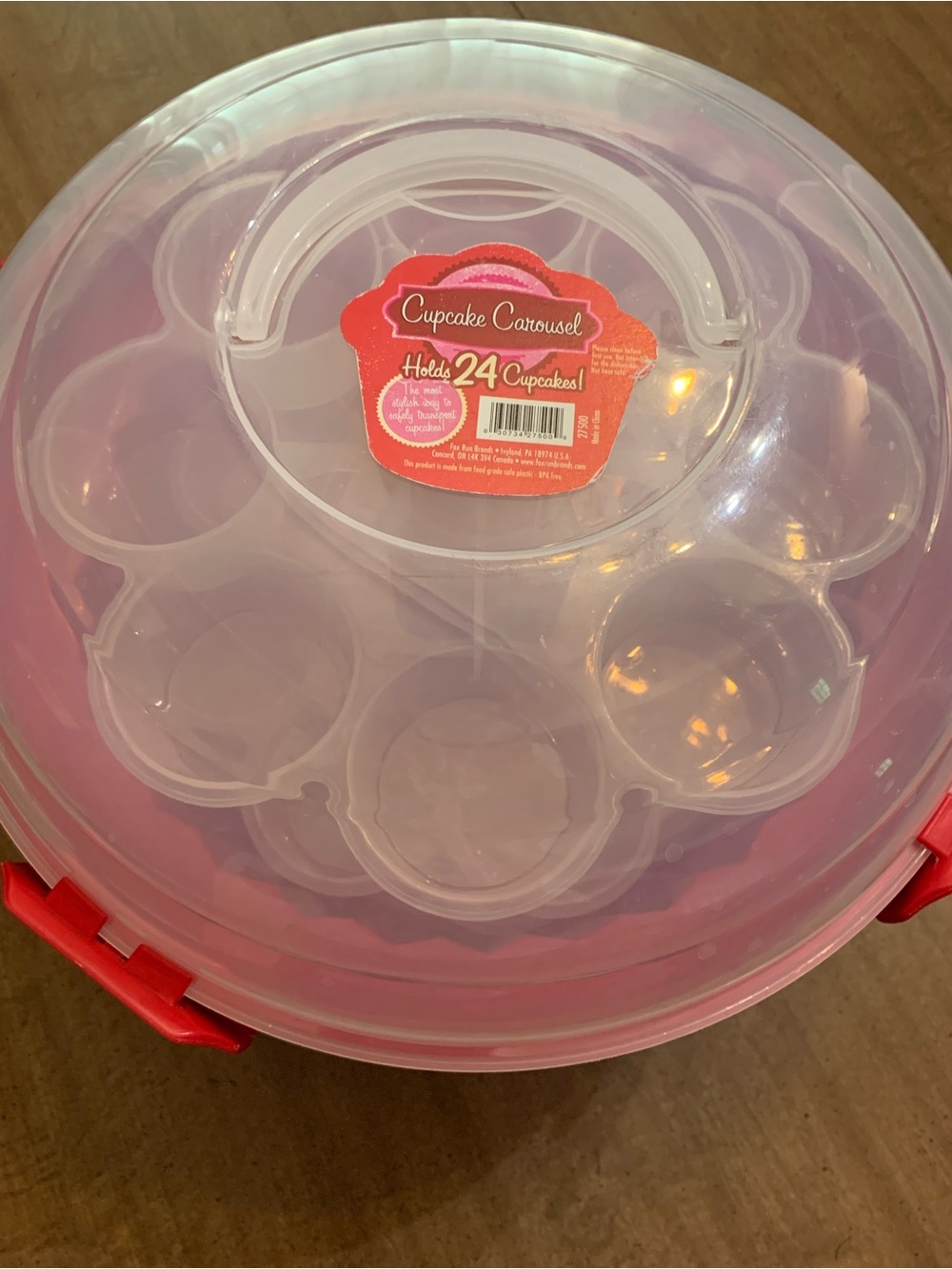 Cupcake Carousel 24-Cup Pink & Clear Carrier